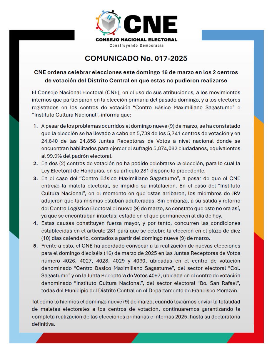 CNE ordena repetir elecciones en dos centros de votación este domingo 1 GmC0i4iaIAAenOQ