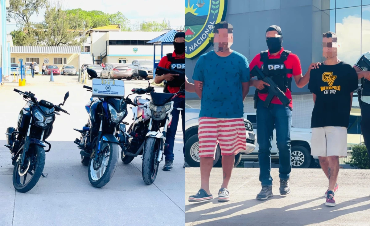 Capturan a dos presuntos pandilleros con motocicletas robadas en Comayagüela 1 policial