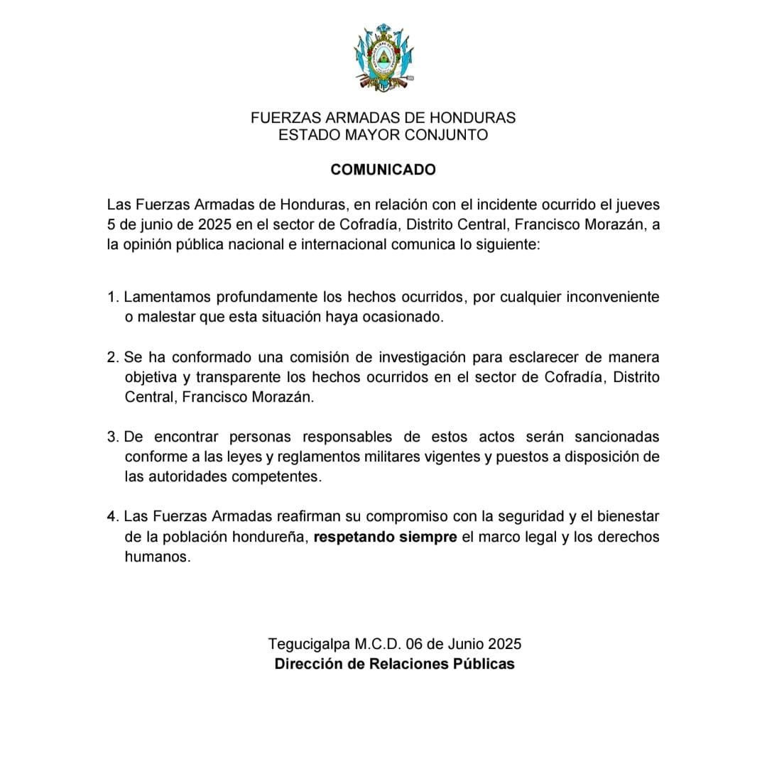 FFAA anuncia indagación tras incidente en Cofradía, Francisco Morazán 1 504577673 714923711119250 3731500522204723282 n