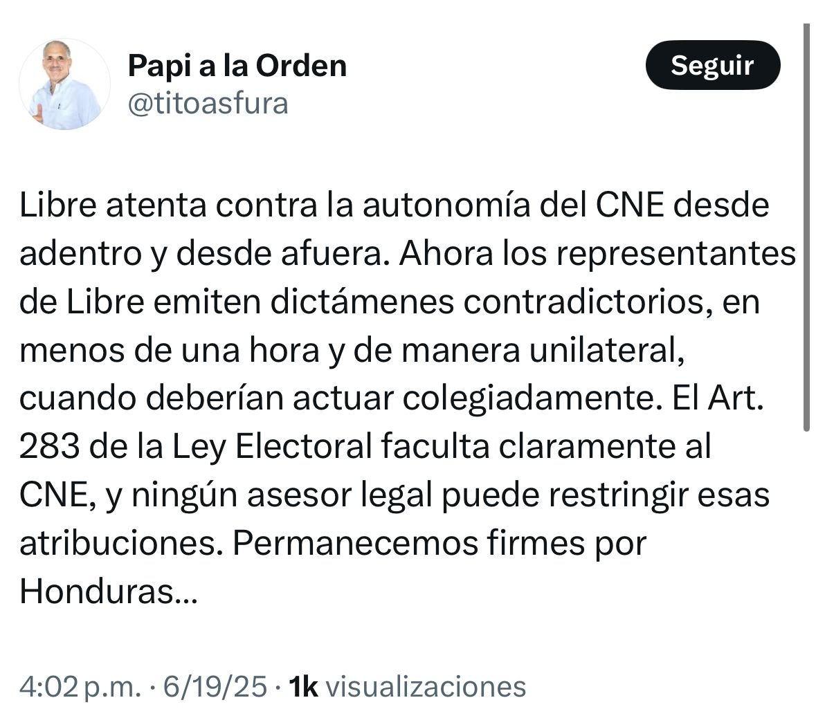 Nasry "Tito" Asfura acusa a Libre de socavar autonomía del CNE 2 WhatsApp Image 2025 06 19 at 16.56.47