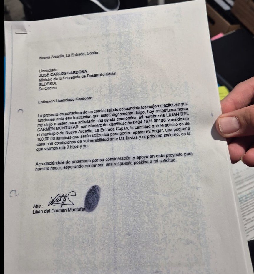 Candidata de Libre solicitó 100 mil lempiras para mejorar su vivienda 1 imagen