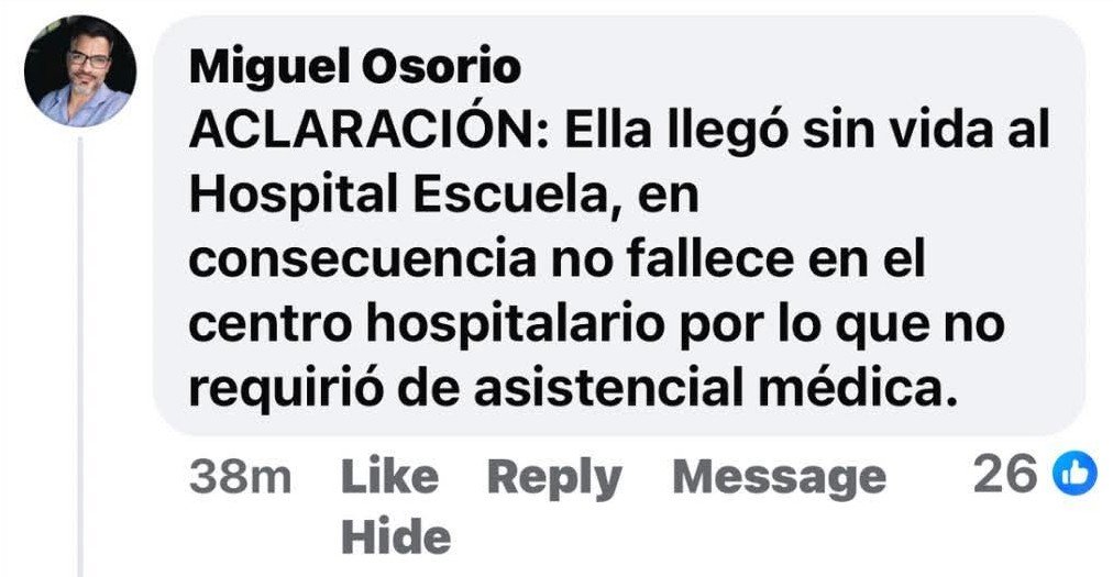 Hospital Escuela aclara que Mayra Tercero ya no presentaba signos vitales al llegar 1 Portavoz del Hospital Escuela
