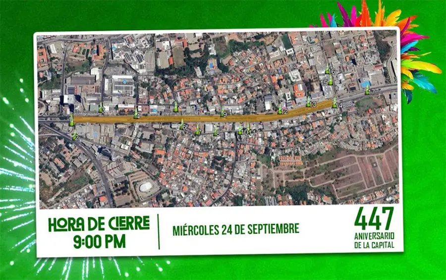 Tegucigalpa implementa cierres de calles por celebraciones del 447 aniversario 1 Cierre de calle Carnaval.jpg