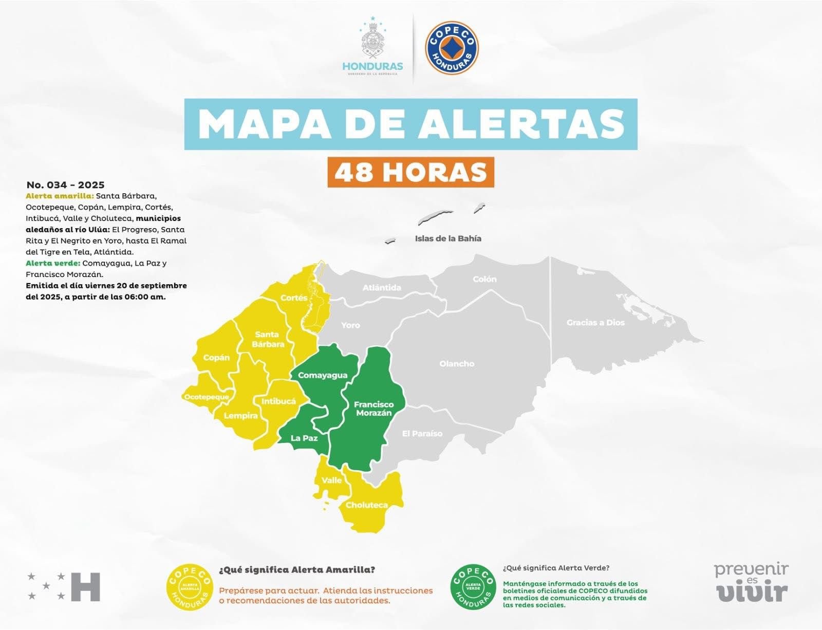 COPECO mantiene alerta amarilla en 8 departamentos y verde en 3 por lluvias 1 WhatsApp Image 2025 09 20 at 8.29.02 AM
