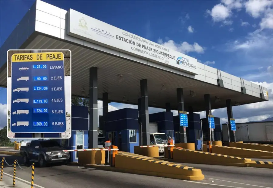 Transportistas se reúnen con COVI horas antes del alza en peajes de la CA-5 1 Honduras peaje.jpg