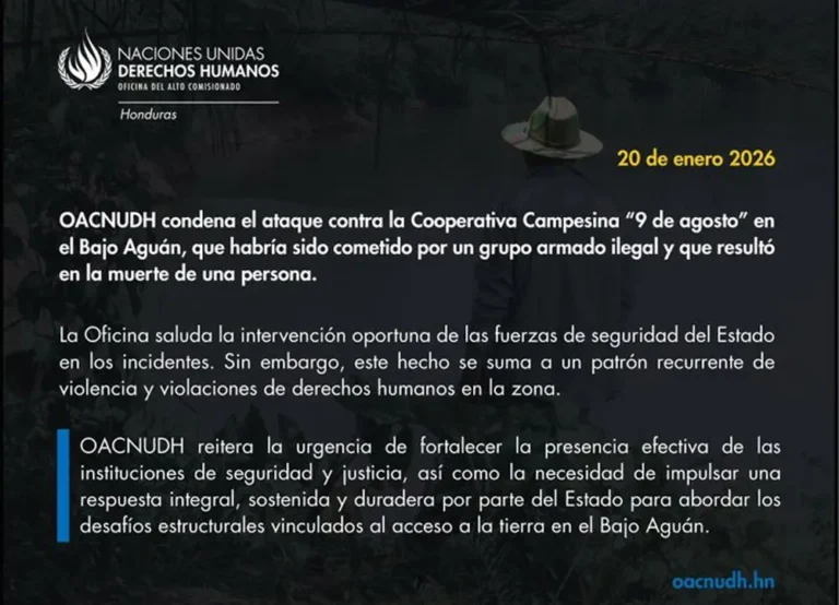 Ataque en Bajo Aguán deja un muerto y ONU exige acción inmediata del Estado 1 ONU.jpg
